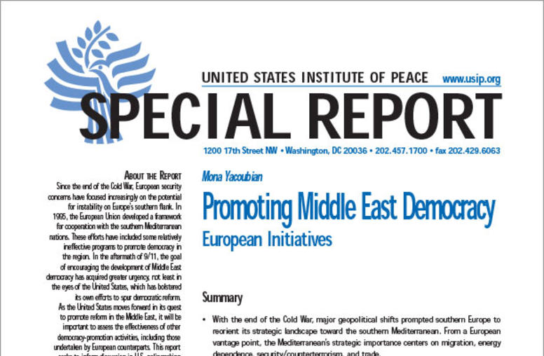 Promoting Middle East Democracy: European Initiatives