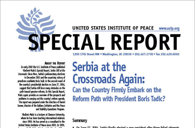 Serbia at the Crossroads Again: Can the Country Firmly Embark on the Reform Path with President Boris Tadic?