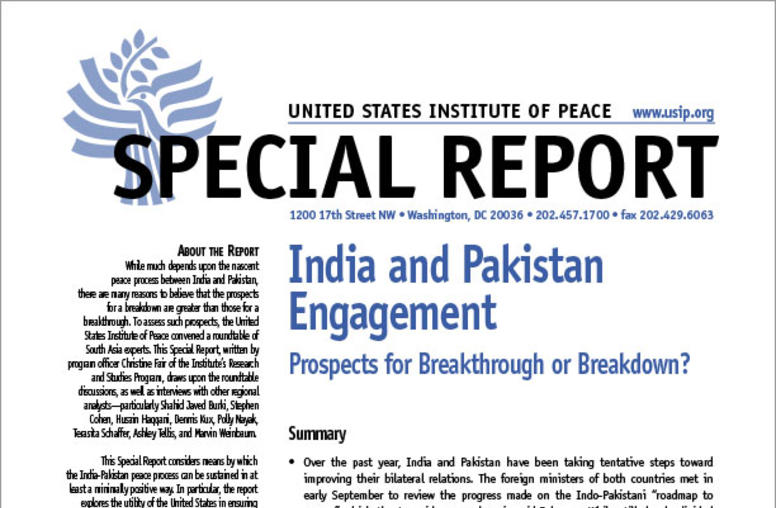 India and Pakistan Engagement: Prospects for Breakthrough or Breakdown?