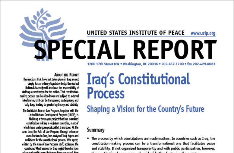 Iraq's Constitutional Process: Shaping a Vision for the Country's Future