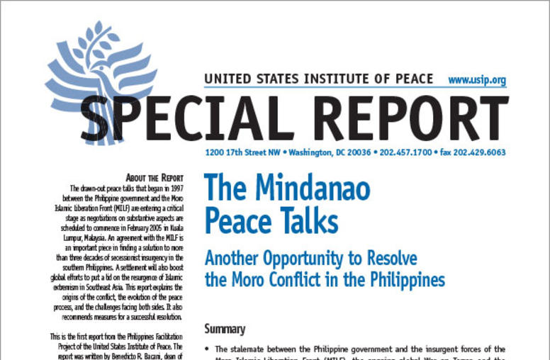 The Mindanao Peace Talks: Another Opportunity to Resolve the Moro Conflict in the Philippines
