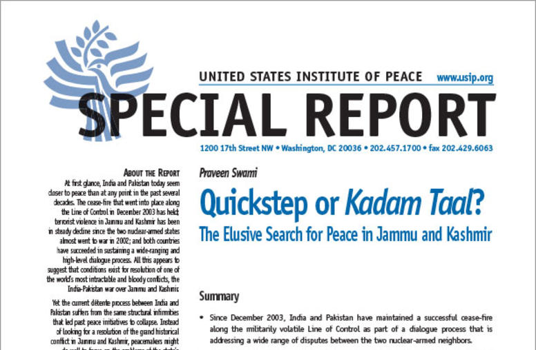 Quickstep or Kadam Taal?: The Elusive Search for Peace in Jammu and Kashmir