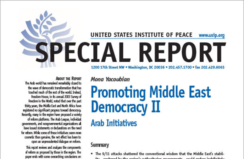 Promoting Middle East Democracy II: Arab Initiatives