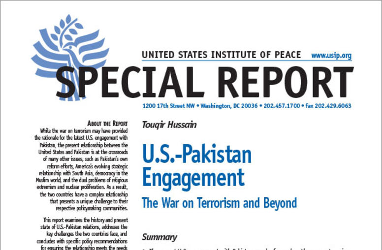 U.S.-Pakistan Engagement: The War on Terrorism and Beyond