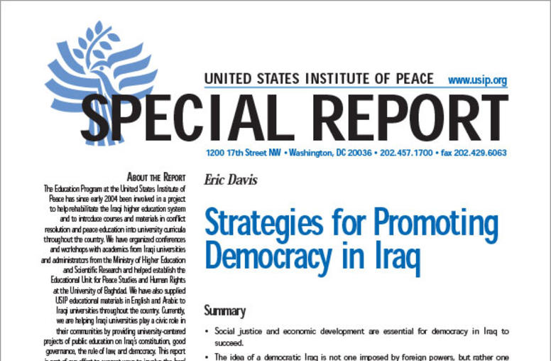 Strategies for Promoting Democracy in Iraq