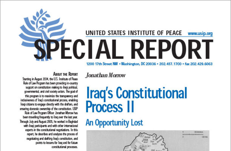 Iraq's Constitutional Process II: An Opportunity Lost