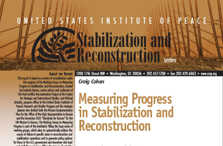 Measuring Progress in Stabilization and Reconstruction