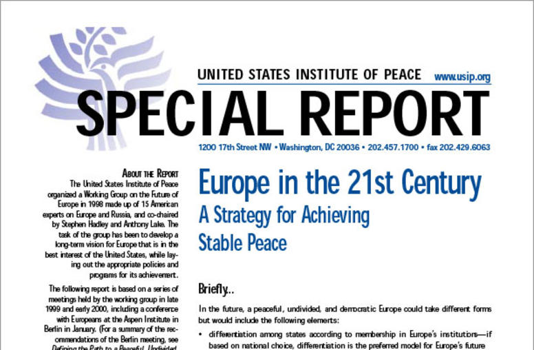 Europe in the 21st Century: A Strategy for Achieving Stable Peace