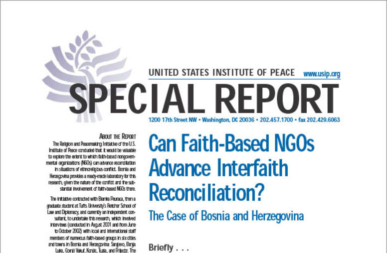 Can Faith-Based NGOs Advance Interfaith Reconciliation? The Case of Bosnia and Herzegovina