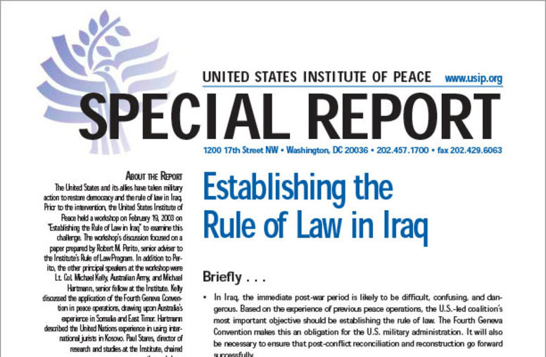 Establishing the Rule of Law in Iraq