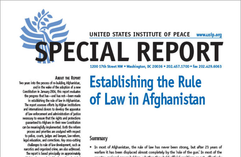 Establishing the Rule of Law in Afghanistan