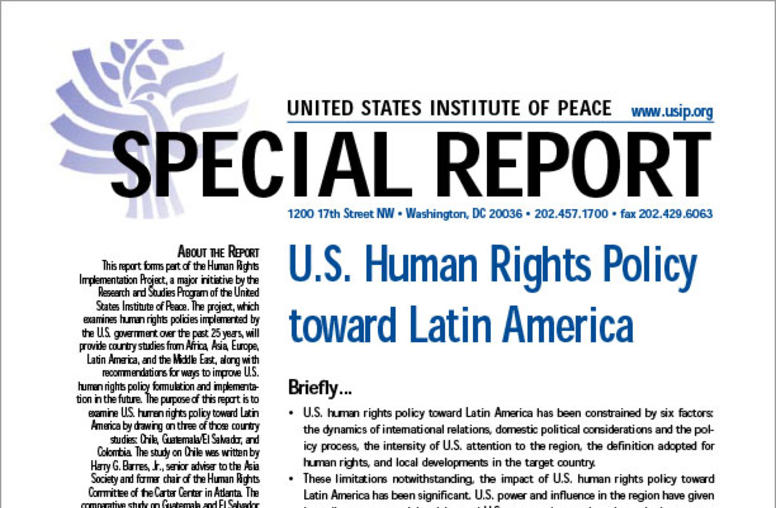 U.S. Human Rights Policy toward Latin America