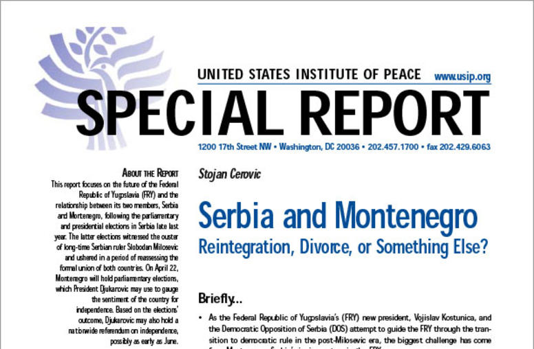 Serbia and Montenegro: Reintegration, Divorce, or Something Else?
