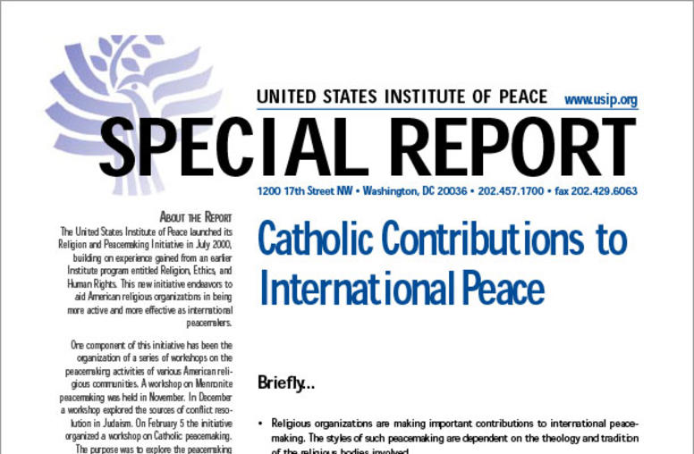 Catholic Contributions to International Peace
