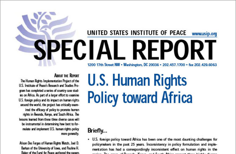 U.S. Human Rights Policy toward Africa