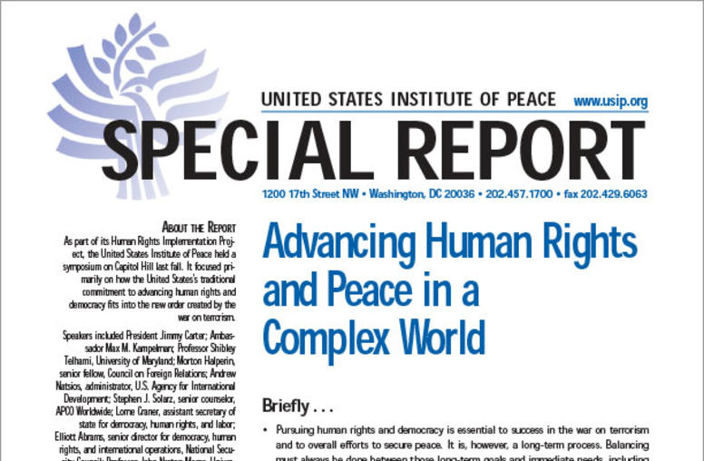 Advancing Human Rights and Peace in a Complex World