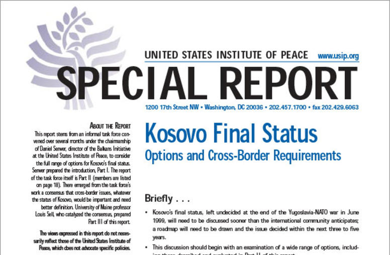 Kosovo Final Status: Options and Cross-Border Requirements