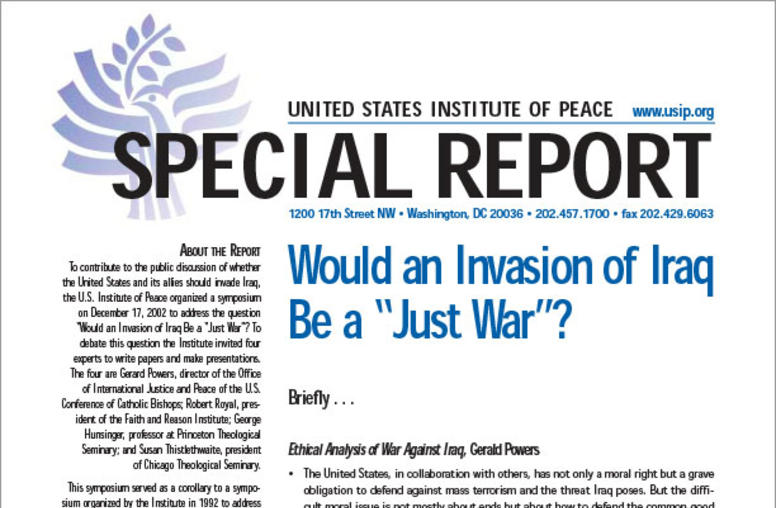 Would an Invasion of Iraq Be a "Just War"?