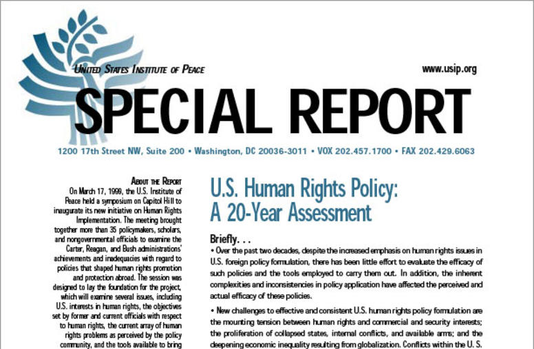 U.S. Human Rights Policy: A 20-Year Assessment