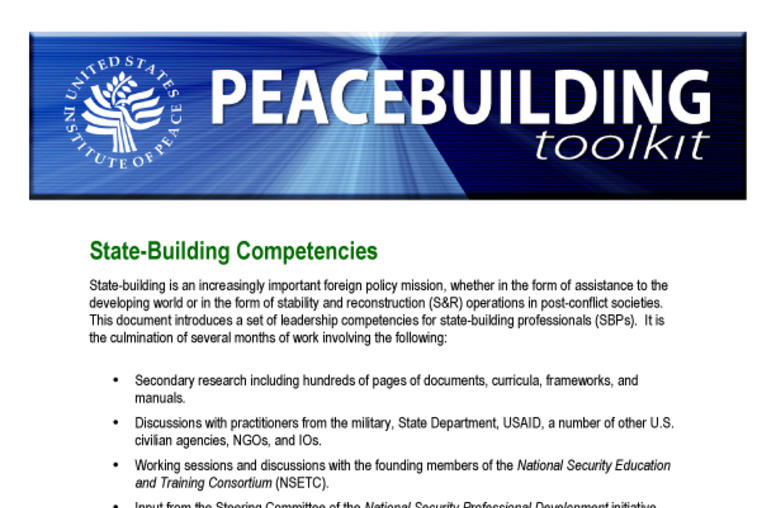 State-Building Competencies