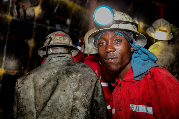 Miners working at a chrome and platinum mine in northeastern South Africa on May 23, 2011. (Shutterstock)