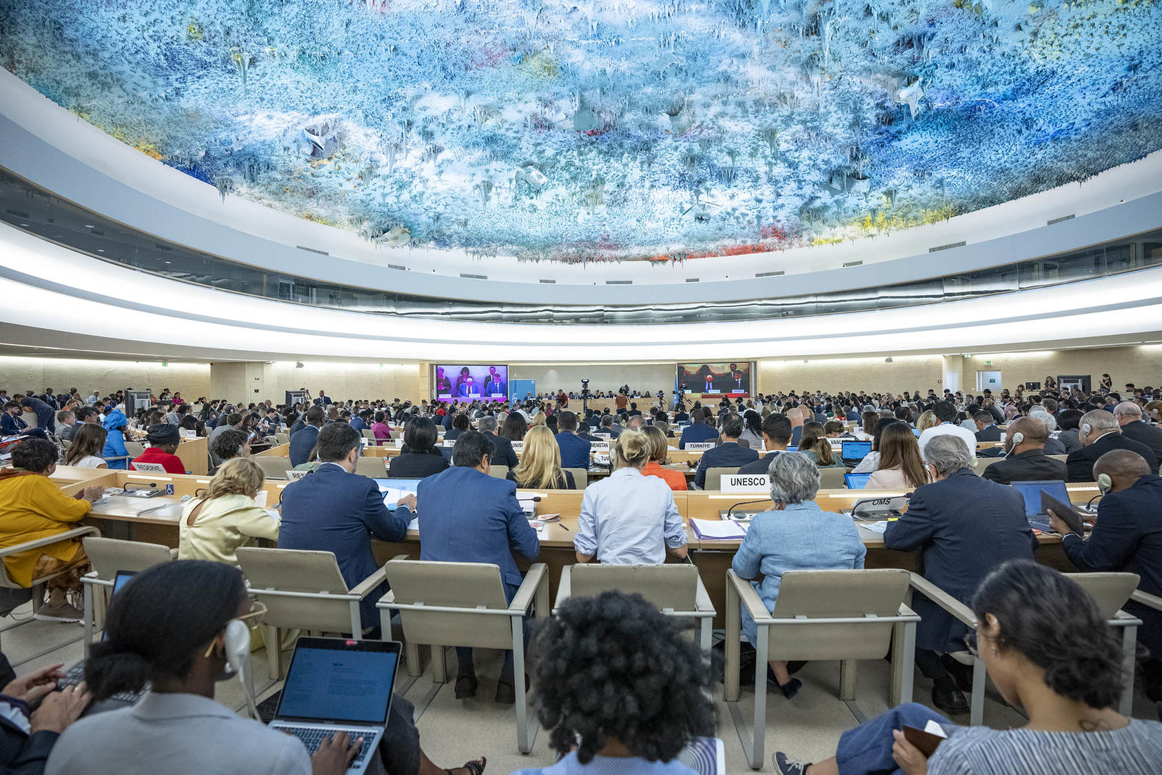 A general view of participants during the 54th session of the U.N. Human Rights Council. September 11, 2023. (Jean Marc Ferré/U.N. Photo)